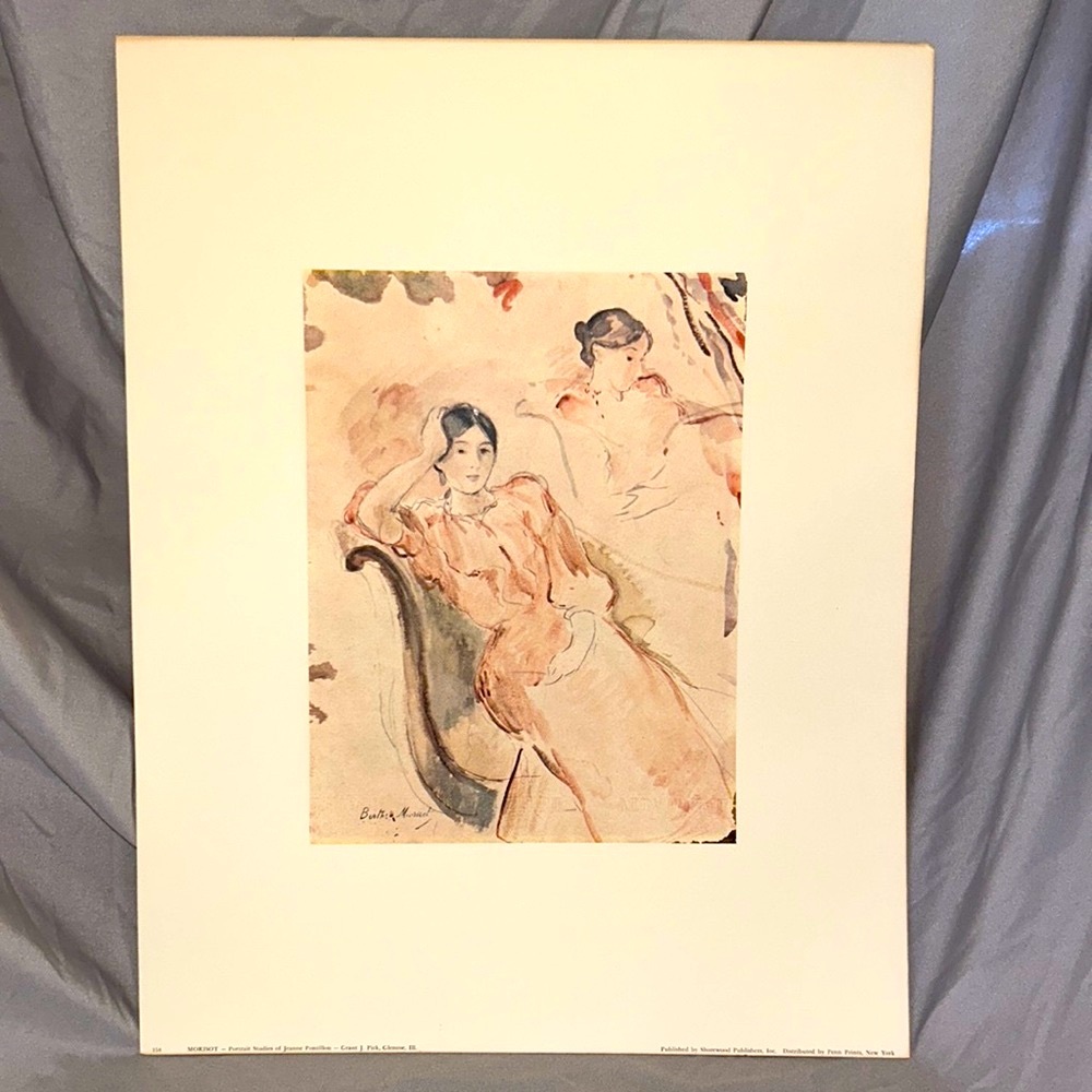 Berthe MORISOT Portrait Studies of JEANNE PONTILLON 1957 Lithograph Penn Prints